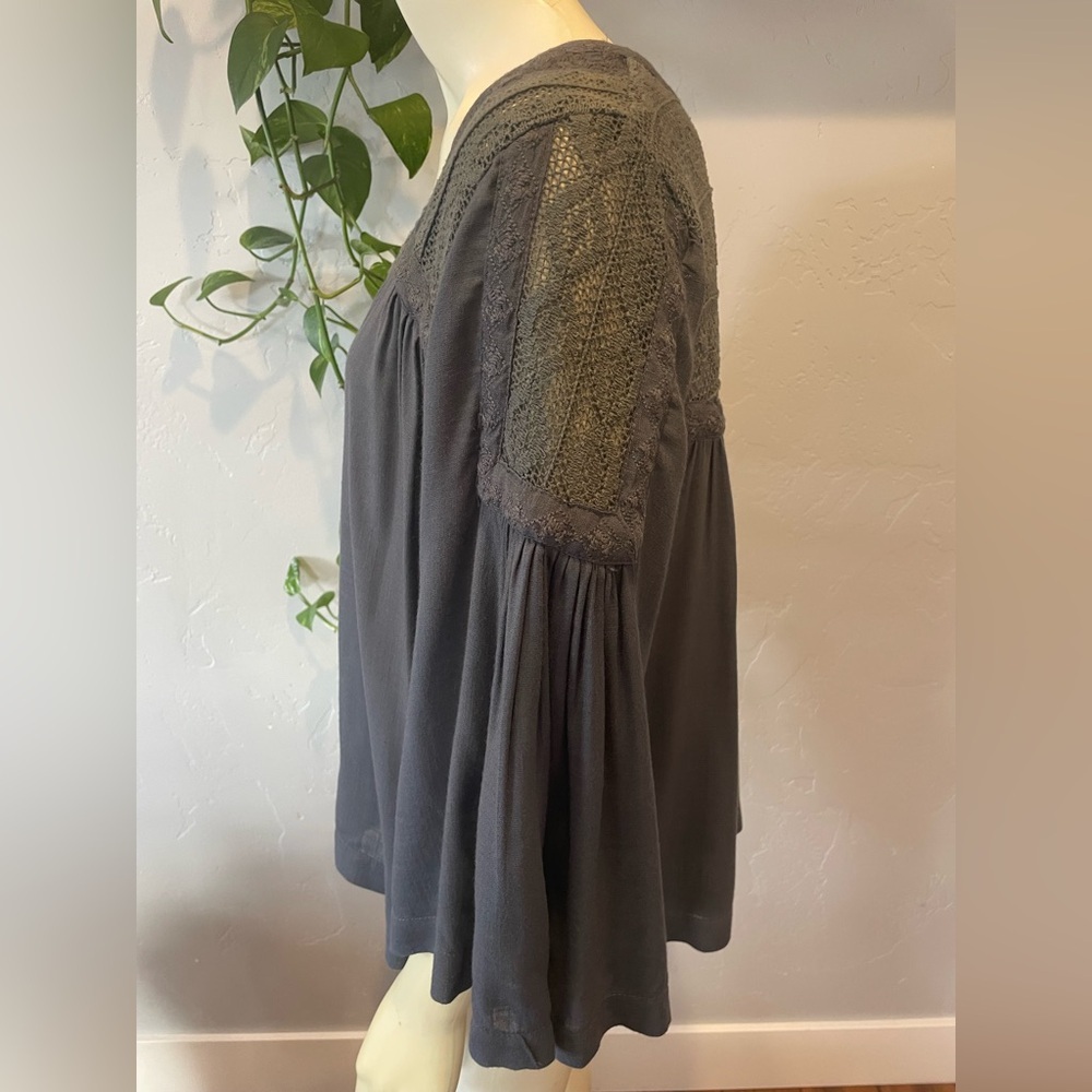 New Lovestitch Charcoal Lace Detail Top size S